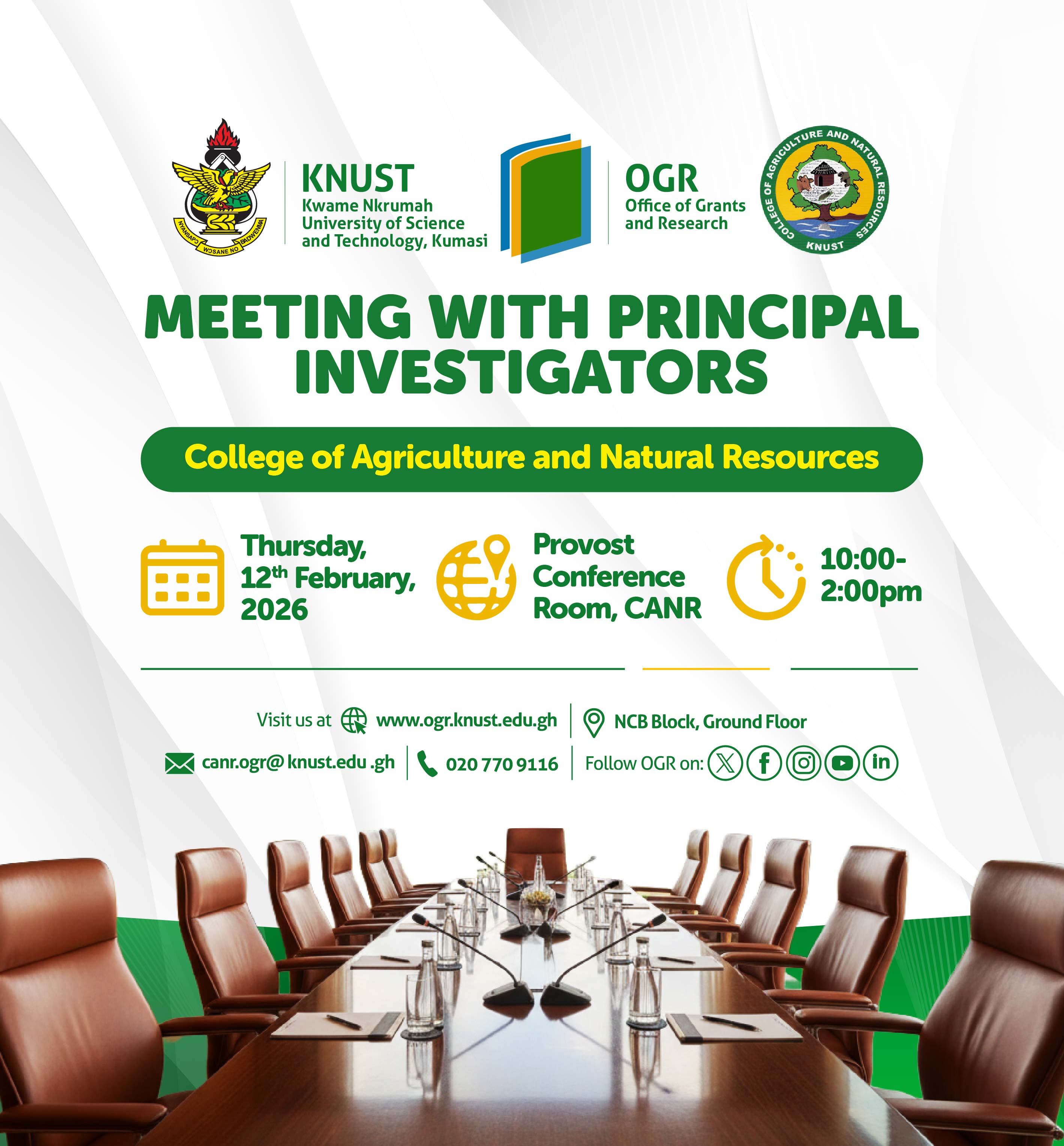 Meeting with Principal Investigators - College of Agriculture and Natural Resources (CANR)